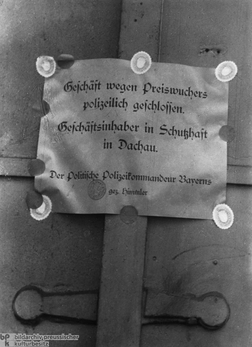 Himmler Announces the Closure of a Jewish Shop in Munich – the Proprietor had been Transported to Dachau (May/June 1933)